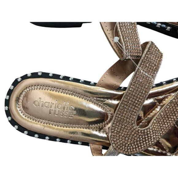 Charlotte Russe Rose Gold Thong Sandals Size 8 Women New Never Worn - Picture 3 of 7